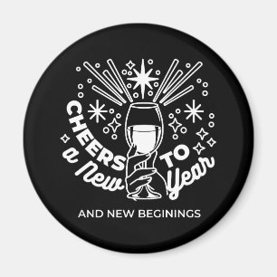 Celebrate New Beginnings Wine Glass Illustration Magnet