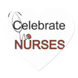 Celebrate Nurses T-shirts and Gifts Heart Sticker