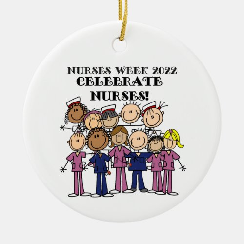 Celebrate Nurses Week 2023 Stick Figure Nurse Ceramic Ornament