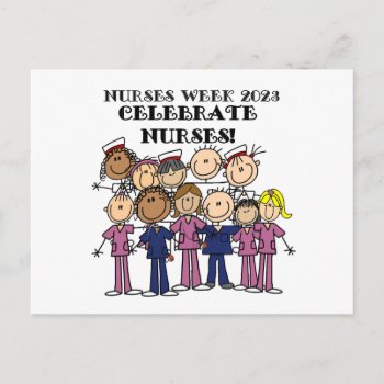 Celebrate Nurses Week 2023 Stick Figure Nurse Postcard by nurse_doctor at Zazzle