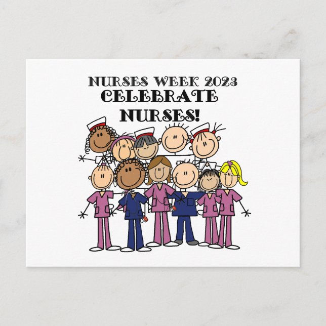 Celebrate Nurses Week 2023 Stick Figure Nurse Postcard (Front)
