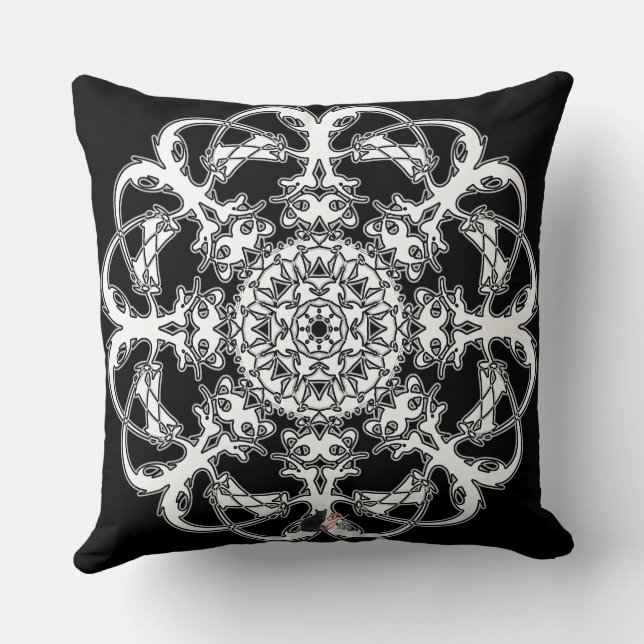 Celebrate Octa Glyph Throw Pillow (Back)