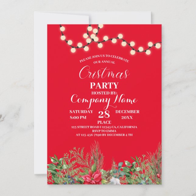 Celebrate our annual cristmas party with company invitation (Front)