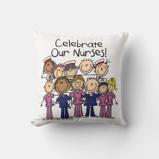 Celebrate Our Nurses Throw Pillow (Front)