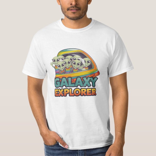 Celebrate Outer Space with Alien Artwork T-Shirt (Front)