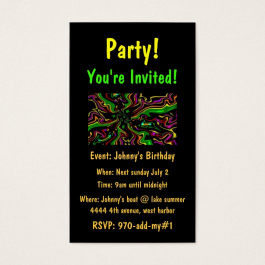 Celebrate Party Invite Cards (Front)