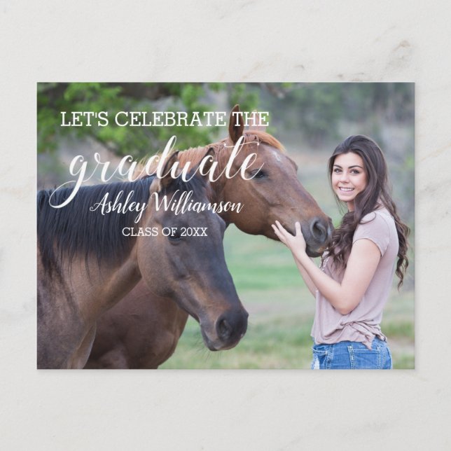 Celebrate Photo Graduation Party Invitation Postcard (Front)