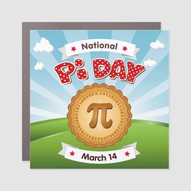 Celebrate Pi Day Car Magnet (Front)