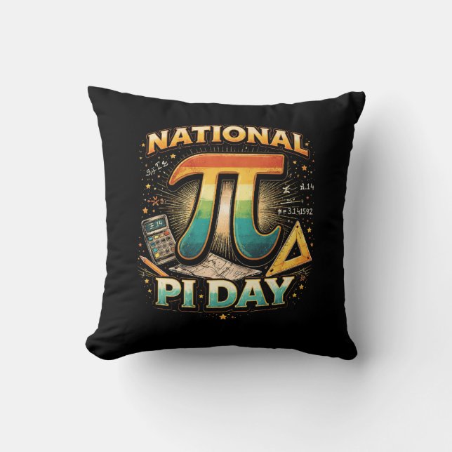 Celebrate Pi Throw Pillow (Front)