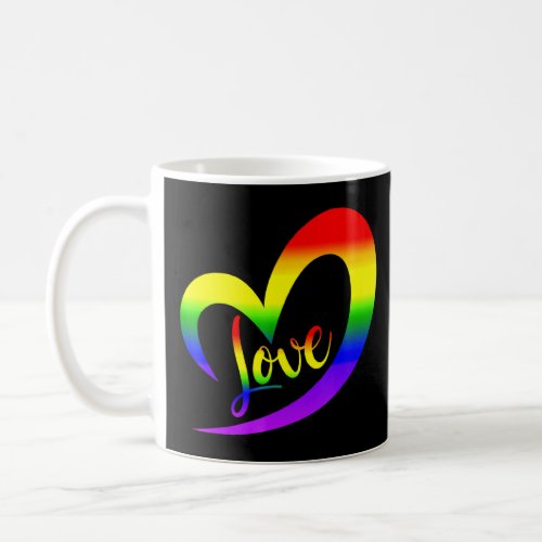 Celebrate Pride With Love Lgbt Pride Rainbow Half  Coffee Mug