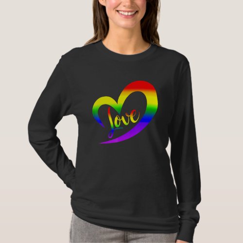 Celebrate Pride With Love Lgbt Pride Rainbow Half  T_Shirt