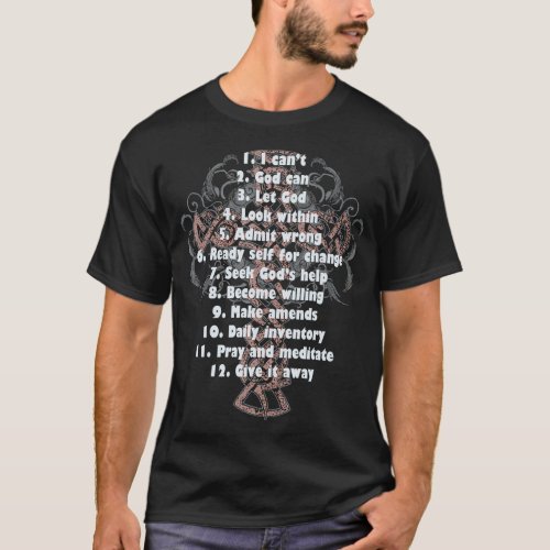 Celebrate Recovery  Christian Cross 12 Step Guide  T_Shirt