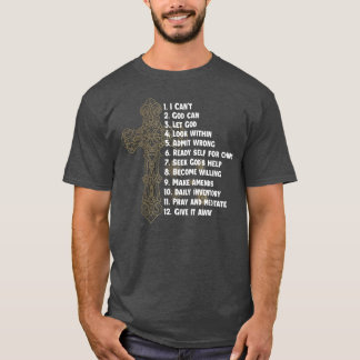 Celebrate Recovery Christian Cross 12 Step Guide T-Shirt