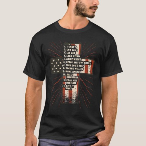 Celebrate Recovery Christian Cross 12 Step Guide T_Shirt