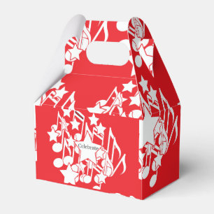 Celebrate Red Decorative Gable Favor Boxes