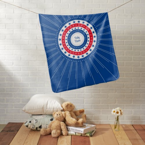 Celebrate Red White and Blue Stars Baby Blanket