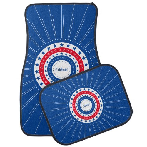 Celebrate Red White and Blue Stars Car Floor Mat