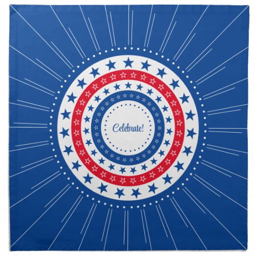 Celebrate Red White and Blue Stars Cloth Napkin