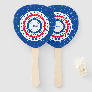 Celebrate Red, White, and Blue Stars Hand Fan