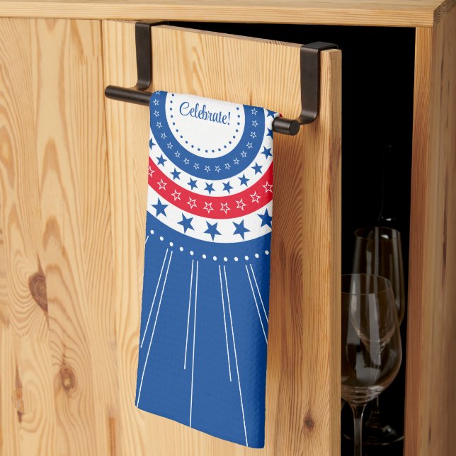 Celebrate Red, White, and Blue Stars Kitchen Towel (Thirds Fold)