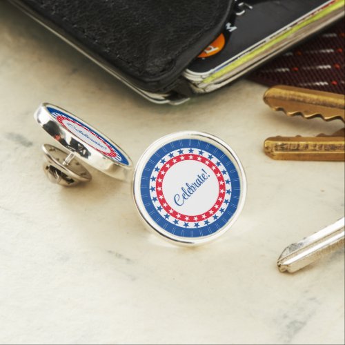 Celebrate Red White and Blue Stars Lapel Pin