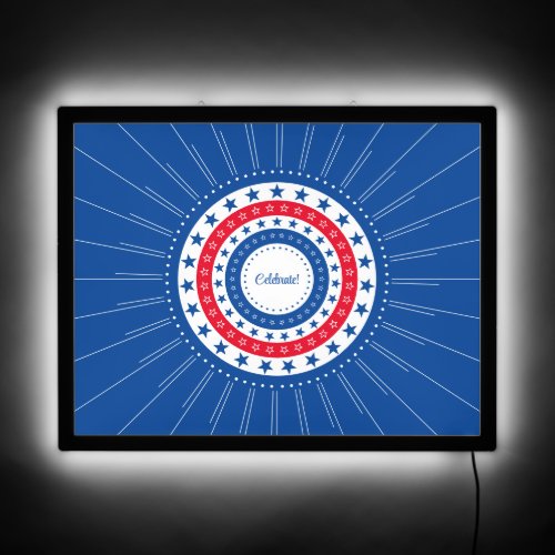 Celebrate Red White and Blue Stars LED Sign