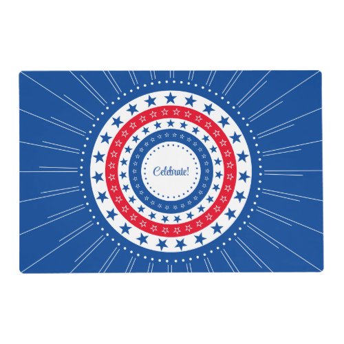 Celebrate Red White and Blue Stars Placemat