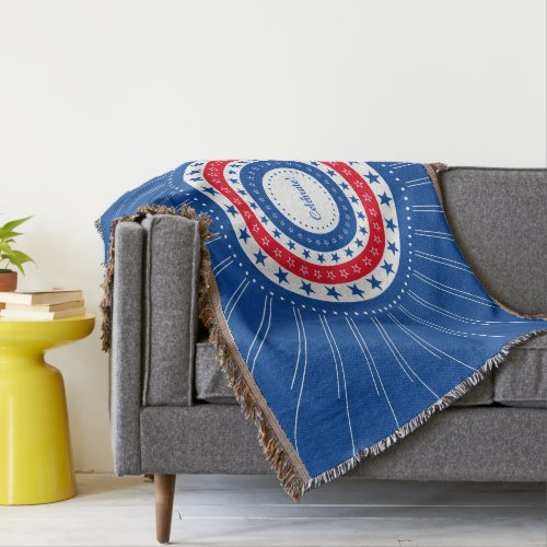 Celebrate Red White and Blue Stars Throw Blanket