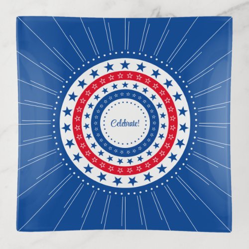 Celebrate Red White and Blue Stars Trinket Tray