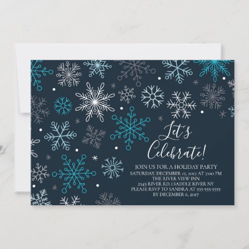 Celebrate Snowflakes Holiday Party Invitation