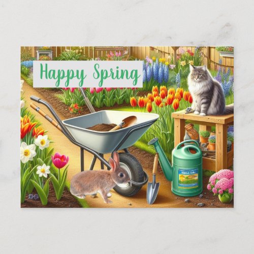 Celebrate Spring Happy Garden Postcard