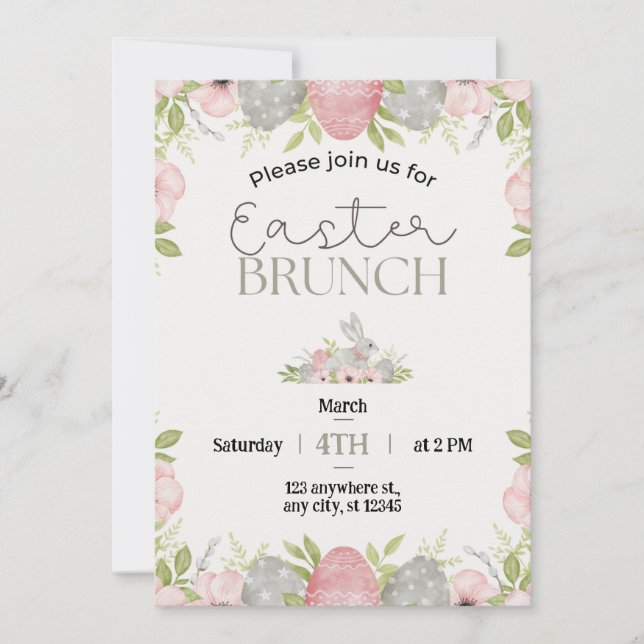 Celebrate Spring with a Delightful Easter Brunch! Holiday Card (Front)