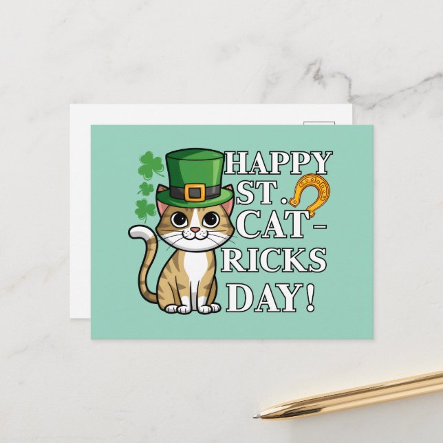 Celebrate St. Catrick's Day Holiday Postcard (Front/Back In Situ)