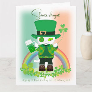 Celebrate St. Patrick's Day with a Lucky Cat Card
