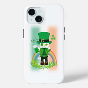 Celebrate St. Patrick's Day with a Lucky Cat iPhone 15 Case