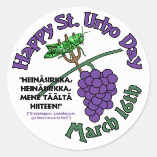 Celebrate St. Urho Day Classic Round Sticker