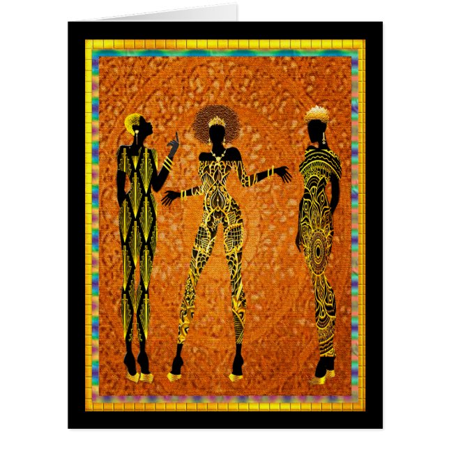 Celebrate Strength & Style with Afrocentric Elegan Cards (Front)