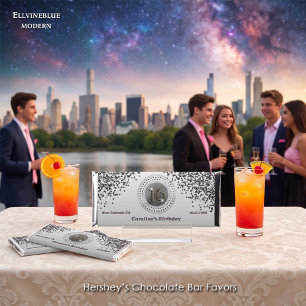 Celebrate Sweet 16, Black Glitter Hershey Bar Favors
