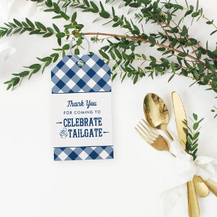 Celebrate & Tailgate Navy Wedding Thank You Gift Tags