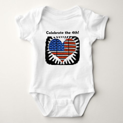 Celebrate the 4th American Flag Baby Bodysuit