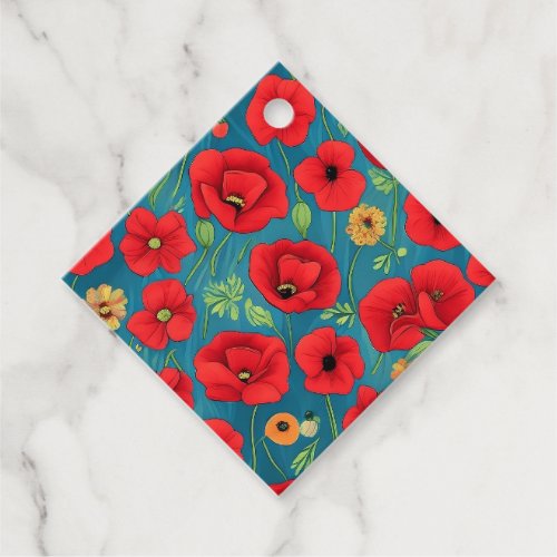 Celebrate the beauty of life with poppy flowers favor tags