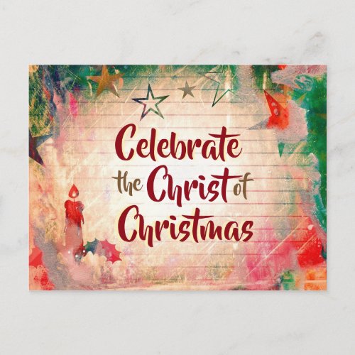 Celebrate the Christ of Christmas Holiday Postcard