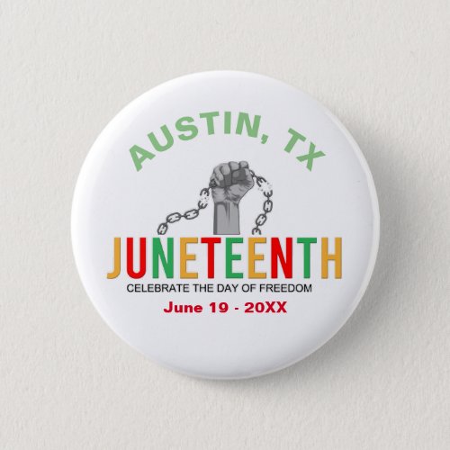 Celebrate The Day Of Freedom Juneteenth Button