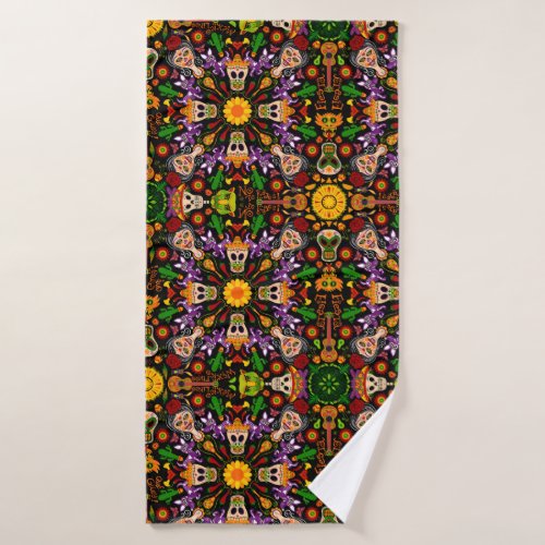 Celebrate the Day of the dead in Mexican style Bath Towel