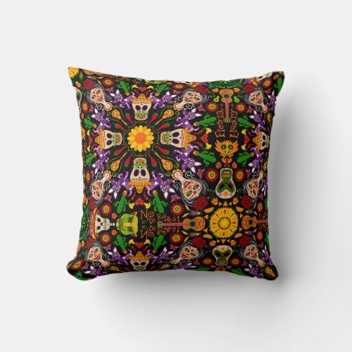Celebrate the Day of the dead in Mexican style Throw Pillow