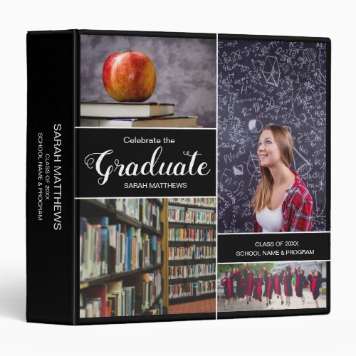 Celebrate the Graduate Personalized Photo Collage  3 Ring Binder