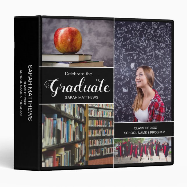 Celebrate the Graduate Personalized Photo Collage  3 Ring Binder (Front/Spine)
