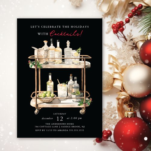 Celebrate the Holidays Christmas Cocktail Party Invitation