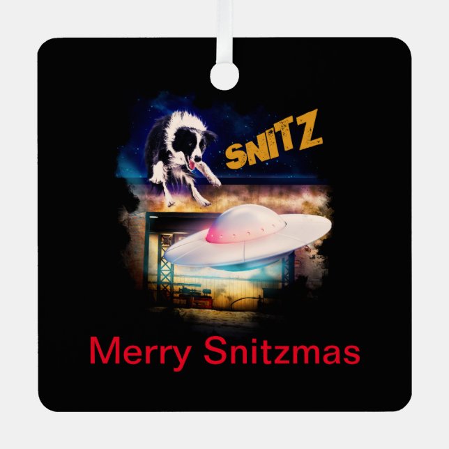 Celebrate the holidays with Bob's Saucer Repair Metal Ornament (Front)