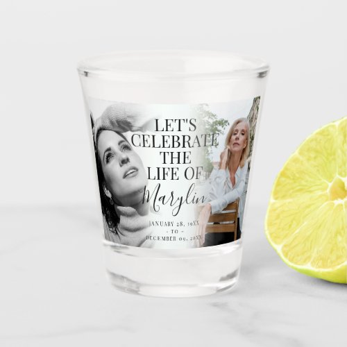 Celebrate the Life Memorial Before  After Photo Shot Glass